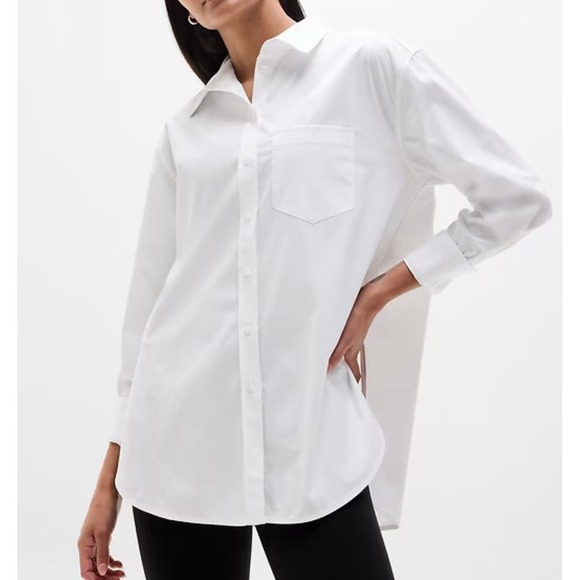 Athleta Tops - Athleta Women‎ Midday Relaxed Poplin Shirt Button Up Long Sleeve S105 Size 1X